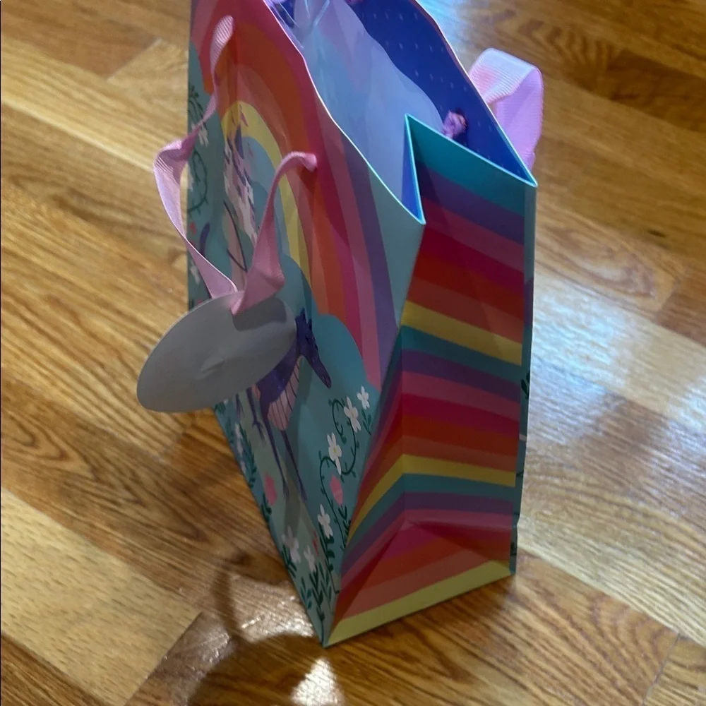 12 pk Colorful Magical Dragon Birthday gift Bags with Pink ribbon Handles new